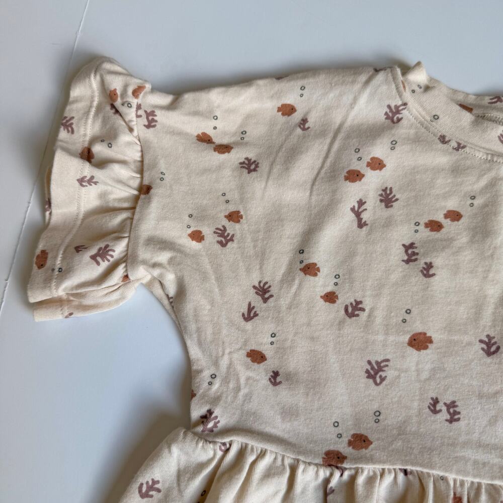 Rylee and Cru Angelfish Girls Dress Cream Ocean Neutral Cotton 6-7 - Picture 6 of 9